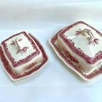 Villeroy & Boch Burgenland Red Dinner Service Coffee/Tea Set Large Serving Set with Stamp Villeroy