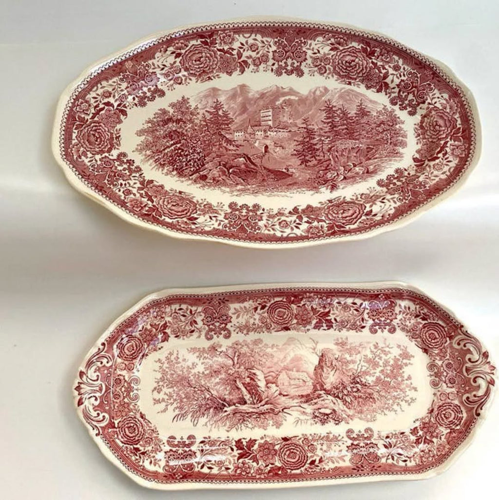 Villeroy & Boch Burgenland Red Dinner Service Coffee/Tea Set Large Serving Set with Stamp Villeroy