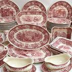 Villeroy & Boch Burgenland Red Dinner Service Coffee/Tea Set Large Serving Set with Stamp Villeroy