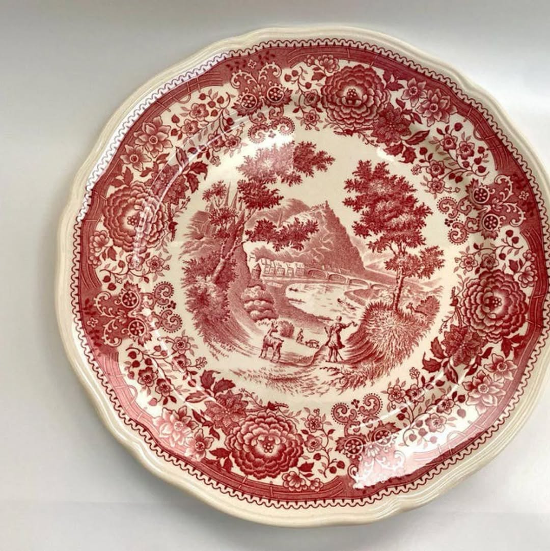 Villeroy & Boch Burgenland Red Dinner Service Coffee/Tea Set Large Serving Set with Stamp Villeroy