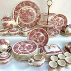 Villeroy & Boch Burgenland Red Dinner Service Coffee/Tea Set Large Serving Set with Stamp Villeroy