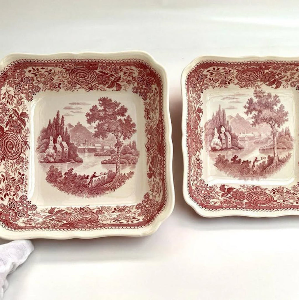 Villeroy & Boch Burgenland Red Dinner Service Coffee/Tea Set Large Serving Set with Stamp Villeroy