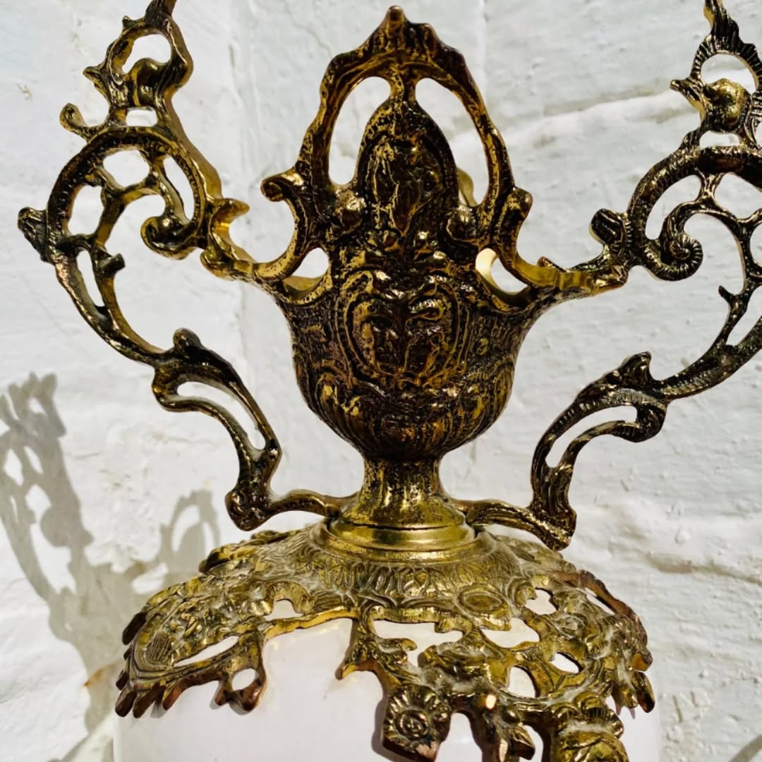 Gorgeous authentic decorative French urn from the 19th century.  It is LARGE! Measuring 22 inches tall by 7 inches wide. 22 w