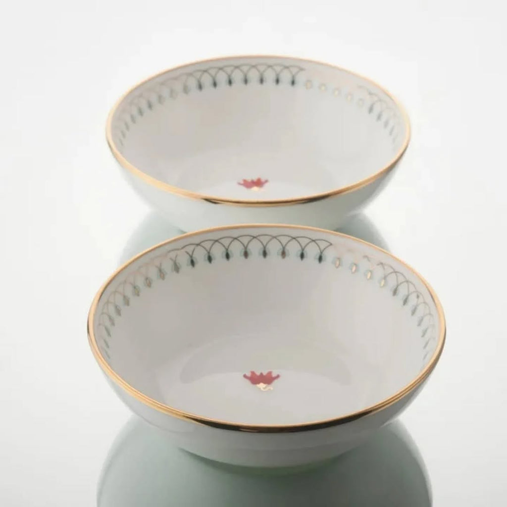 12 Dinner Plates, 12 Side Plates, 12 Dip Bowls, and 2 Serving Bowls