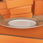 Hermes Dinner Plate Mosaique Au 24 Gold Dish Tableware 2 set Auth New Box 27.5 cm